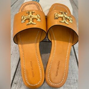 Tory Burch Eleanor Bourbon Leather Slide.